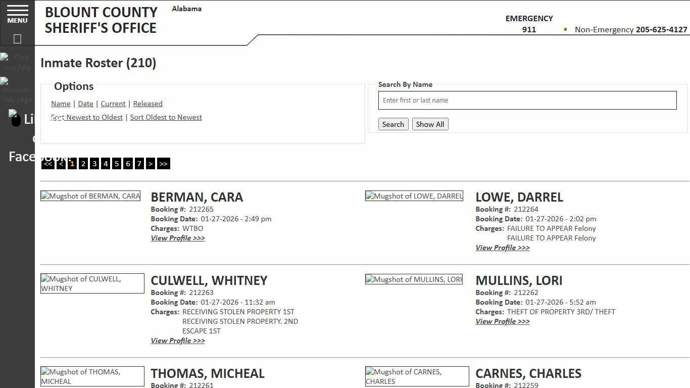 Inmate Roster - Current Inmates Booking Date Descending - Blount County Sheriff AL